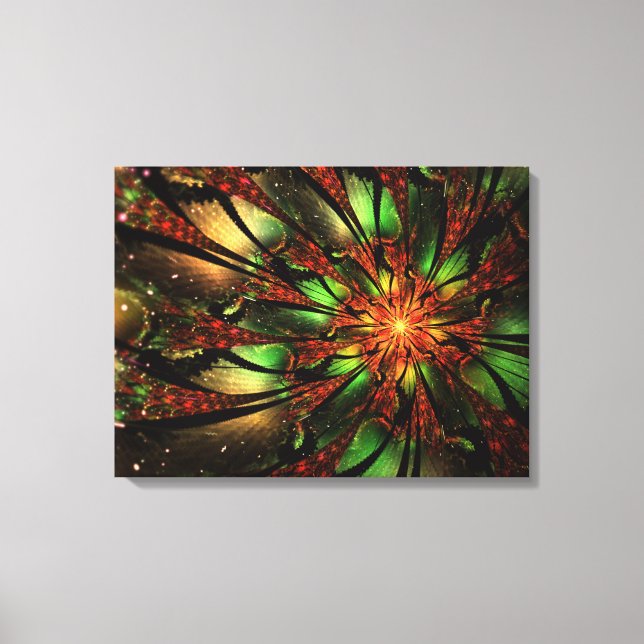 Impressão Em Tela design de flor fractal abstrato. (Frente)