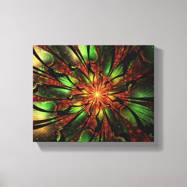 Impressão Em Tela design de flor fractal abstrato. (Frente)