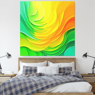 Impressão Em Tela Design de Fluxo de Energia de Cor Abstrata