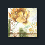 Impressão Em Tela Design de Fresco Decorativo com Flor Global<br><div class="desc">Esta design decorativa de fresco por Megan Meagher apresenta uma flor no globo. Um fundo abstrato rodeia a flor, criando uma vibração surreal que contrasta com a flor realista.</div>