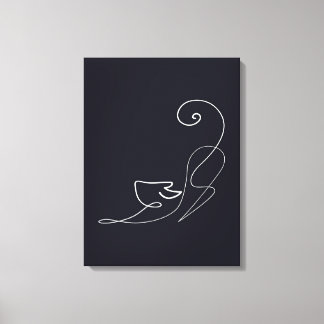 Impressão Em Tela Design de Gato Negro | Gato cúmulo