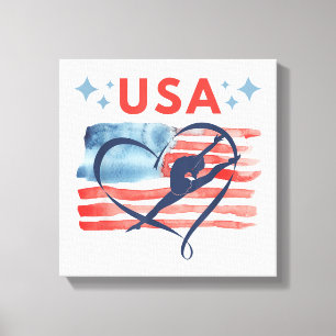 Impressão Em Tela Design de ginástica Patriótica Americana