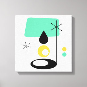 Impressão Em Tela design de lâmpada moderno de meados do século azul