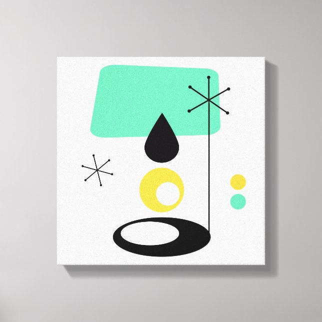 Impressão Em Tela design de lâmpada moderno de meados do século azul (Frente)