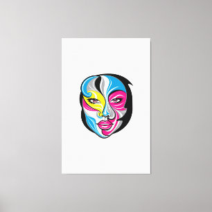 Impressão Em Tela design de logotipo Abstrato Face Art