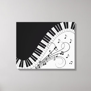 Impressão Em Tela Design de Música do Teclado Piano