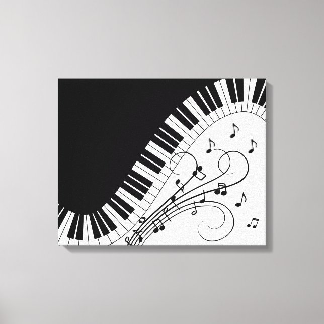 Impressão Em Tela Design de Música do Teclado Piano (Frente)