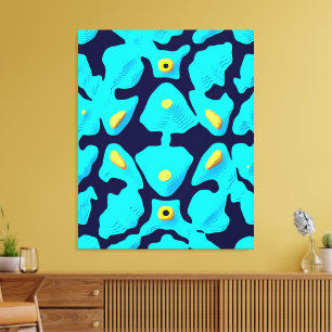 Impressão Em Tela Design de Padrão Floral Quântico