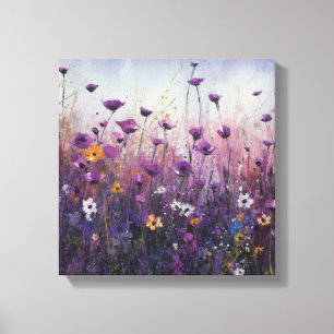 Impressão Em Tela Design de Paisagem de Arte Flor Roxo