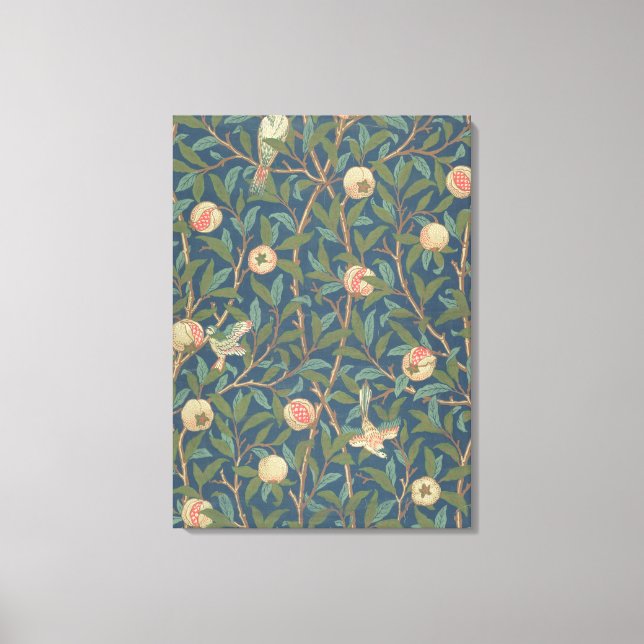 Impressão Em Tela design de papel de parede 'pássaro e pomegranato', (Frente)