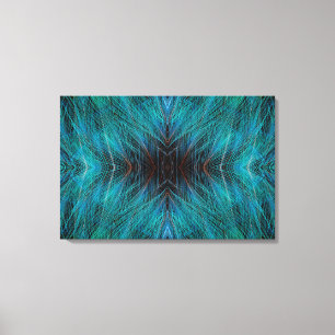 Impressão Em Tela Design de Pena Fractal Ave do Paraíso