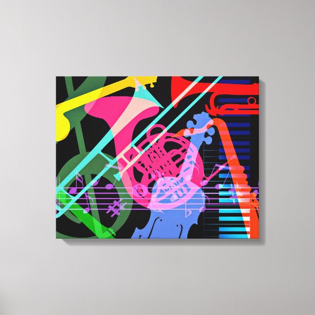 Impressão Em Tela Design de Pop de Arte Musical (Frente)