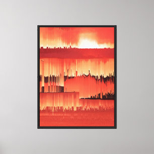 Impressão Em Tela Design de Pôr do Sol Glitch Abstrato
