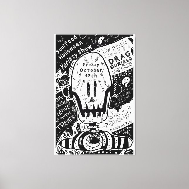 Impressão Em Tela design de pôster de Halloween (Frente)