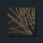 Impressão Em Tela Design de savana Abstrato preto e Dourado<br><div class="desc">Na moda, design de ouro e preto moderno, com composição de abstrato, inspirada nas gramíneas do Cerrado. Você pode personalizar alterando a cor do plano de fundo e/ou a cor da linha. Selecione 'personalizar' e navegue até a seção de camadas para exibir a(s) imagem(s) e alterar a cor do plano...</div>