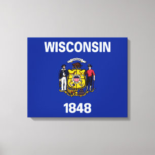 Impressão Em Tela Design de Sinalizador do Estado de Wisconsin