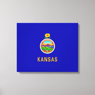 Impressão Em Tela Design de Sinalizador do Estado do Kansas