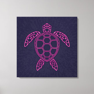 Impressão Em Tela Design de Tartaruga Marinha em Lava Neon Rosa Quen