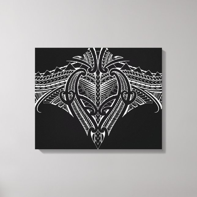 Impressão Em Tela Design de tatuagem tribal Samoa (Frente)