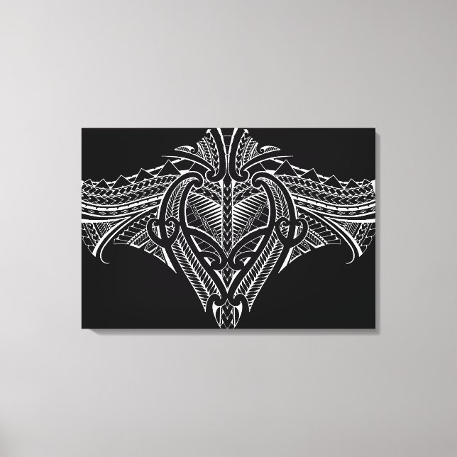 Impressão Em Tela Design de tatuagem tribal Samoa (Frente)