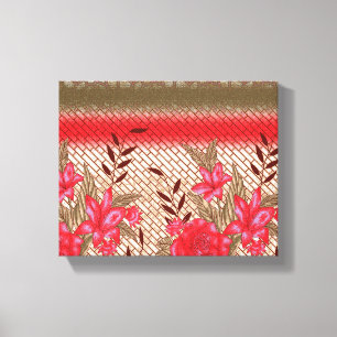 Impressão Em Tela Design de tecido de intricato com padrões florais