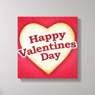 Impressão Em Tela Design de texto feliz dado forma coração do dia 