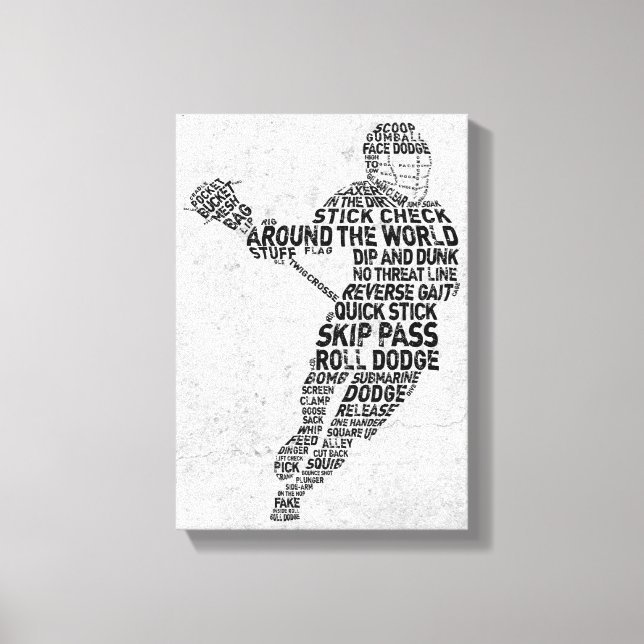 Impressão Em Tela Design de Tipografia de Lacrosse (Frente)
