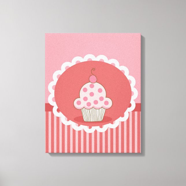Impressão Em Tela Design do Cupcake rosa (Frente)