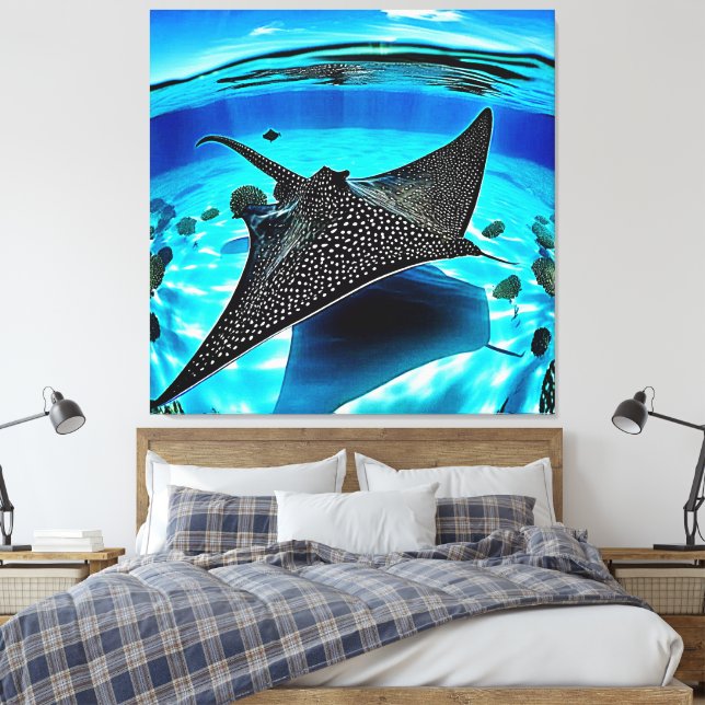 Impressão Em Tela Design do Eagle Ray (Insitu(Quarto))