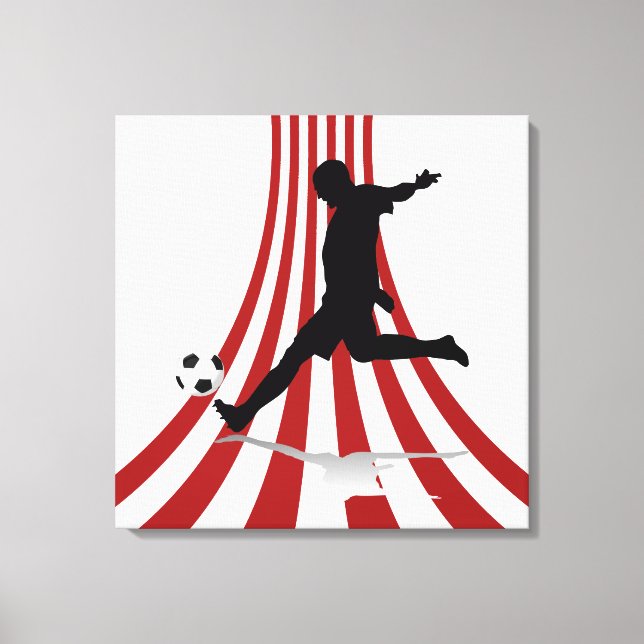 Impressão Em Tela Design do jogador de futebol Red and White Arcs (Frente)