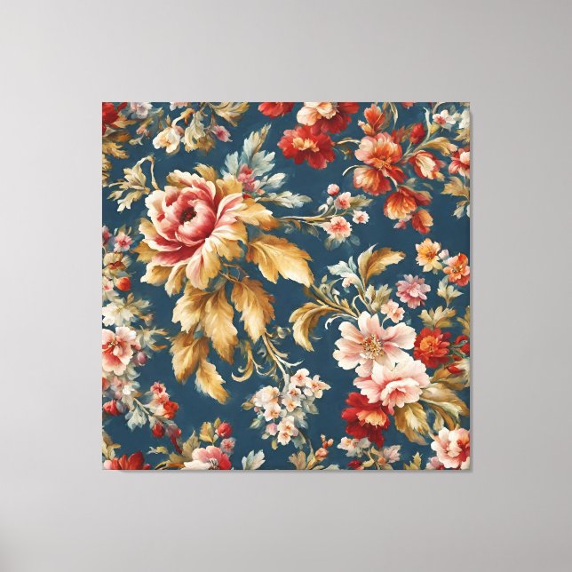 Impressão Em Tela Design Floral sofisticado italiano (Frente)