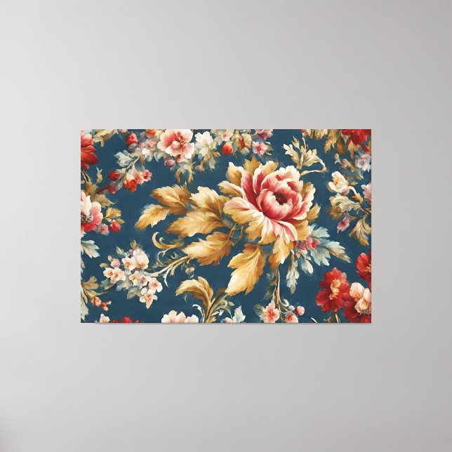 Impressão Em Tela Design Floral sofisticado italiano (Frente)