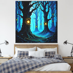 Impressão Em Tela Design Floresta do Olhar da Fantasia Sombria