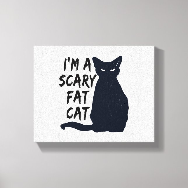 Impressão Em Tela Design gráfico de Gato Negro Assustado do Hallowee (Frente)