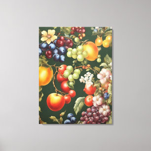Impressão Em Tela Design italiano elegante com Frutas e flores