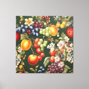 Impressão Em Tela Design italiano elegante com Frutas e flores