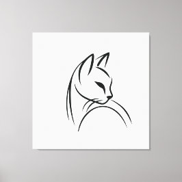 Impressão Em Tela Design minimalista de linha Cat one