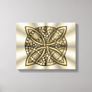 Impressão Em Tela Design Original do Nó Celular Dourado