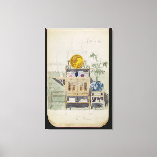 Impressão Em Tela Design para um aparador, c.1860s-70s (w/c & lápis