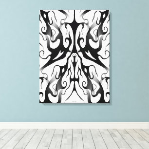 Impressão Em Tela Design Tribal Face em Fogo e Chamas