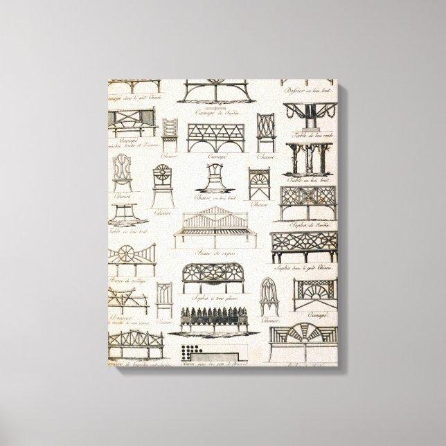 Impressão Em Tela Designs para assentos de jardim, de "Compendium of (Frente)