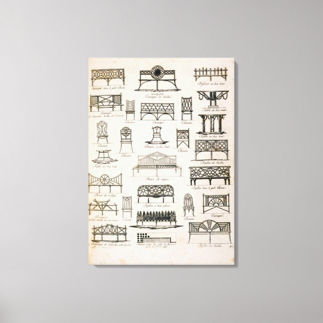 Impressão Em Tela Designs para assentos de jardim, de "Compendium of (Frente)