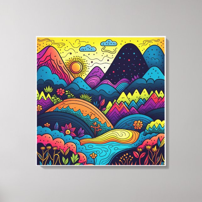 Impressão Em Tela Desorte Doméstico Abstrato Boho Natureza (Frente)