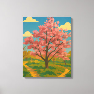 Impressão Em Tela Despertar primavera - Paisagem de Árvore em Sangue