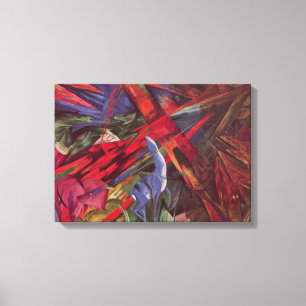 Impressão Em Tela Destinos Animais de Franz Marc, Arte Cubista Antig