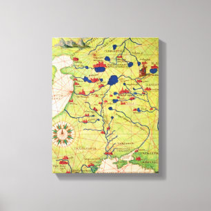 Impressão Em Tela Detalhe da Europa e da Ásia Central