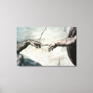 Impressão Em Tela Detalhe de mãos de <Creation of Adam> por Michela