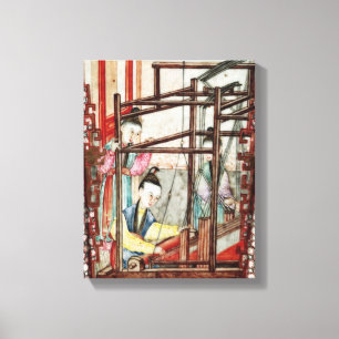 Impressão Em Tela Detalhe de um vaso que descreve a tecelagem da