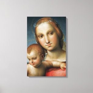 Impressão Em Tela Detalhe de<Virgin and Child>Atribuído a Rapha