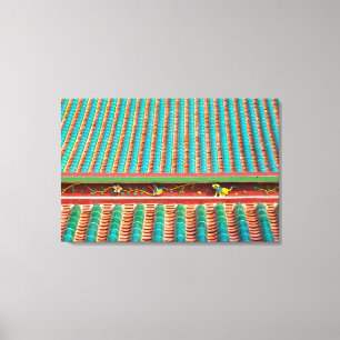 Impressão Em Tela Detalhe do Telhado do Templo de South Putuo